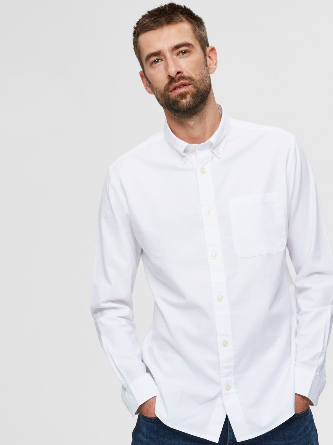 SLHREGRICK-OX Shirts - white